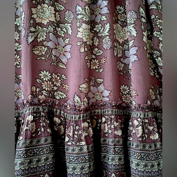 American Eagle Outfitters Floral Peasant Pinkish Hue Lace-up Neckline Top (NWT) - Picture 7 of 16